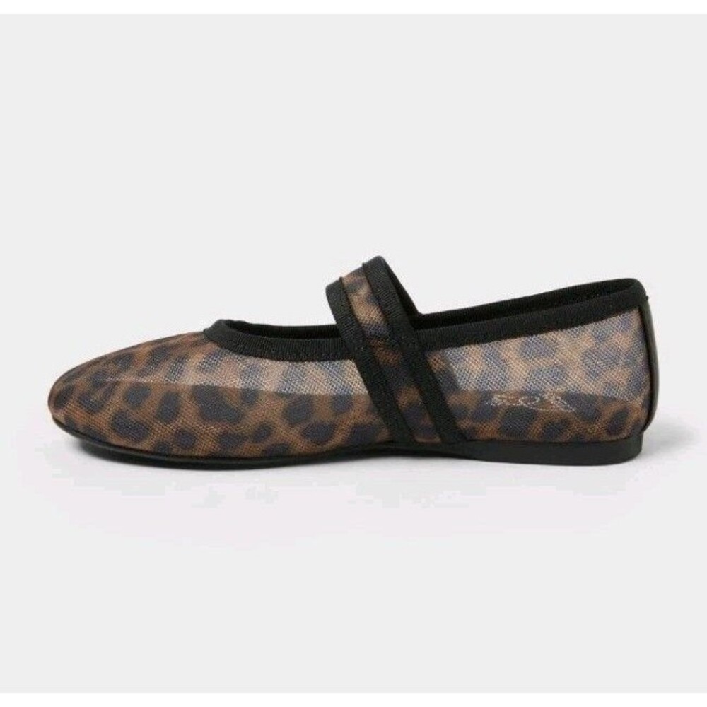 Art Class Kids' Quilla Mesh Ballet Flats Mary Jane Leopard Print Shoes Size 13 - Picture 2 of 4